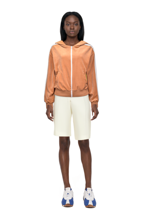 Outfit pleat-detail tailored shorts and the 400 bleecker runner sneakers
