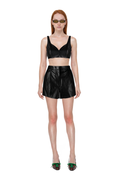 Outfit lace-up pointed-toe pumps and oval-frame sunglasses
