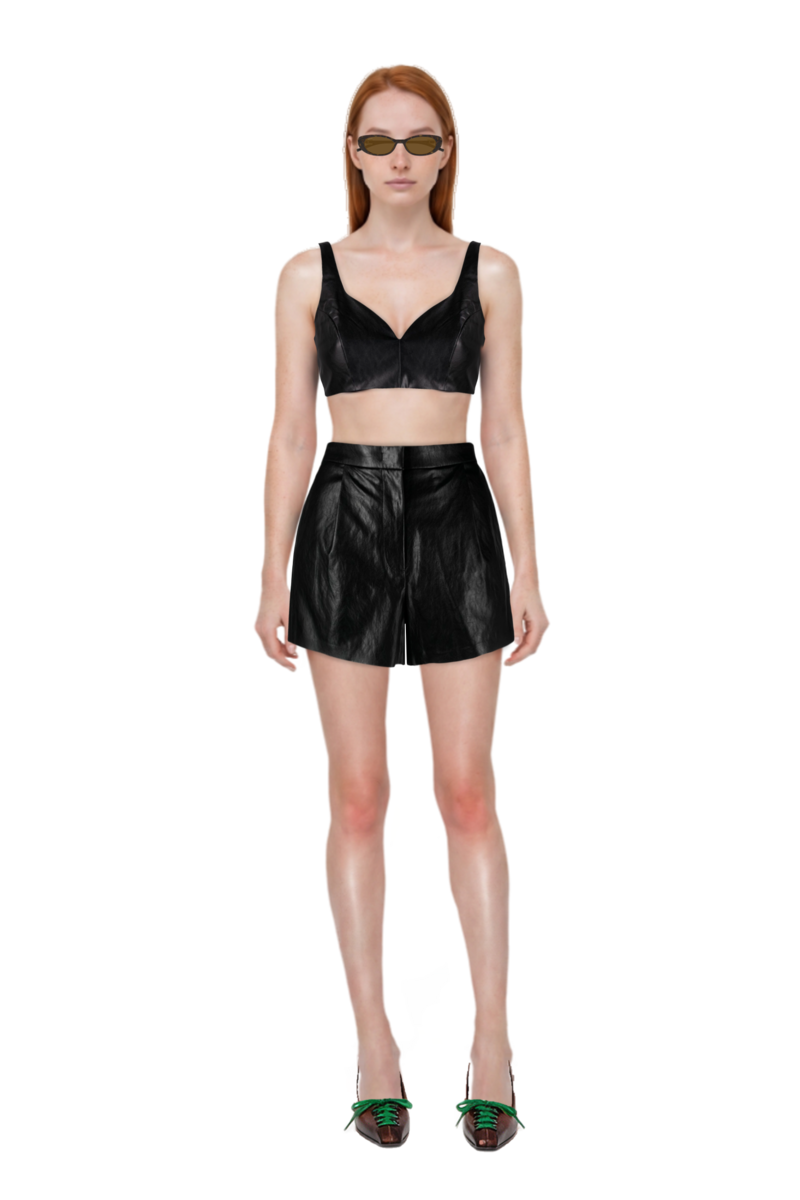 Outfit lace-up pointed-toe pumps and oval-frame sunglasses