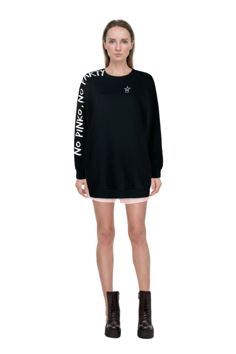 Outfit nylon shorts and pinko sweatshirt