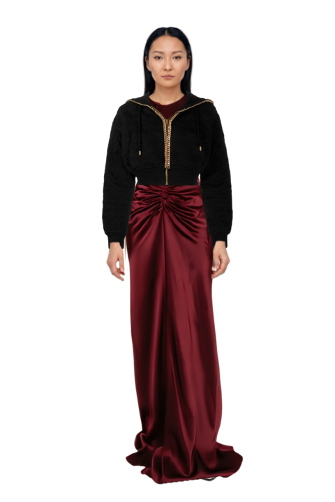 Outfit fame leather pumps and gathered maxi dress