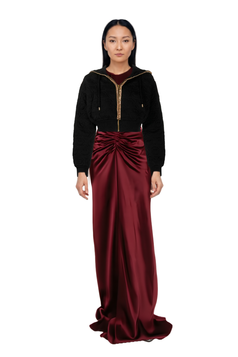 Outfit fame leather pumps and gathered maxi dress