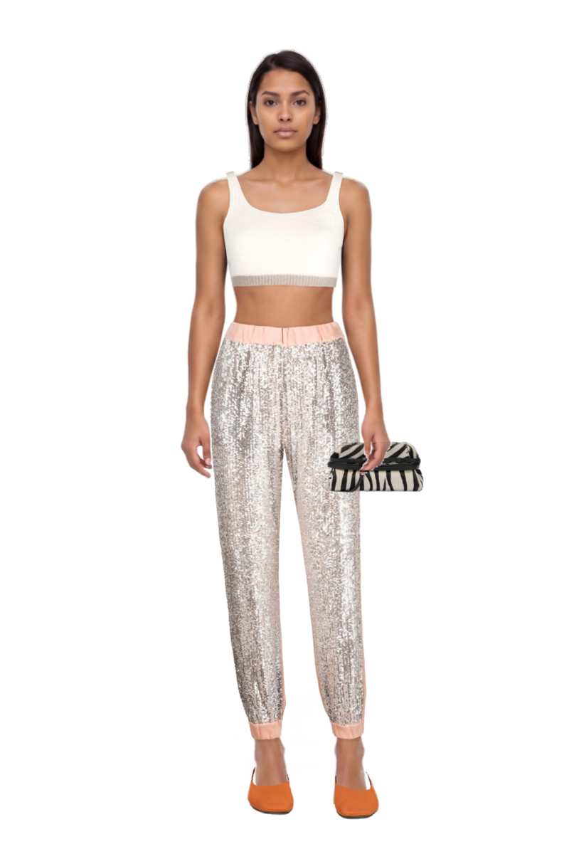 Outfit zebra-print leather clutch bag and pinko top
