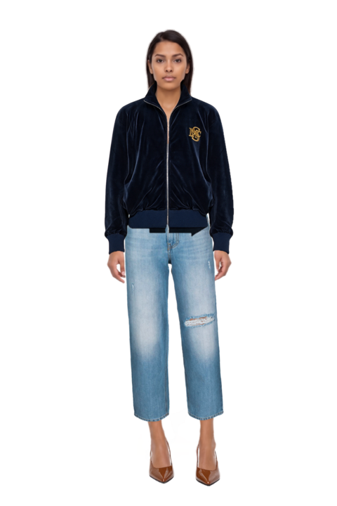 Outfit 80mm vrushali pumps and logo-embroidered zip-up sweatshirt