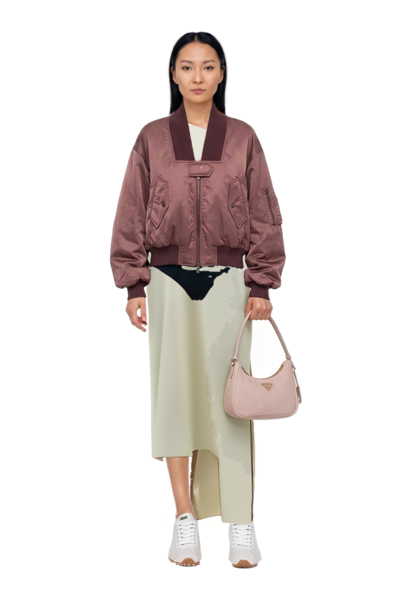Outfit florinda one-shoulder slit dress and plume mesh fabric sneakers