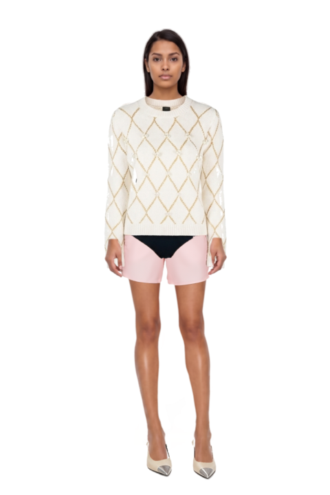 Outfit nylon shorts and cassandre-plaque pumps