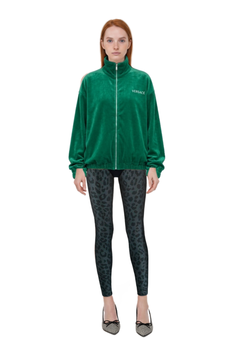 Outfit cotton-terry jacquard zip sweatshirt and scarlett 50 pumps