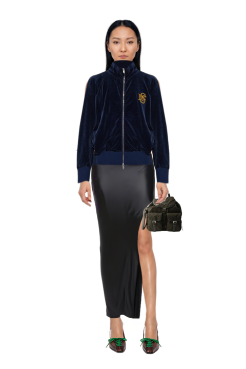 Outfit medium quilted re-nylon backpack with saffiano leather trim and logo-embroidered zip-up sweatshirt