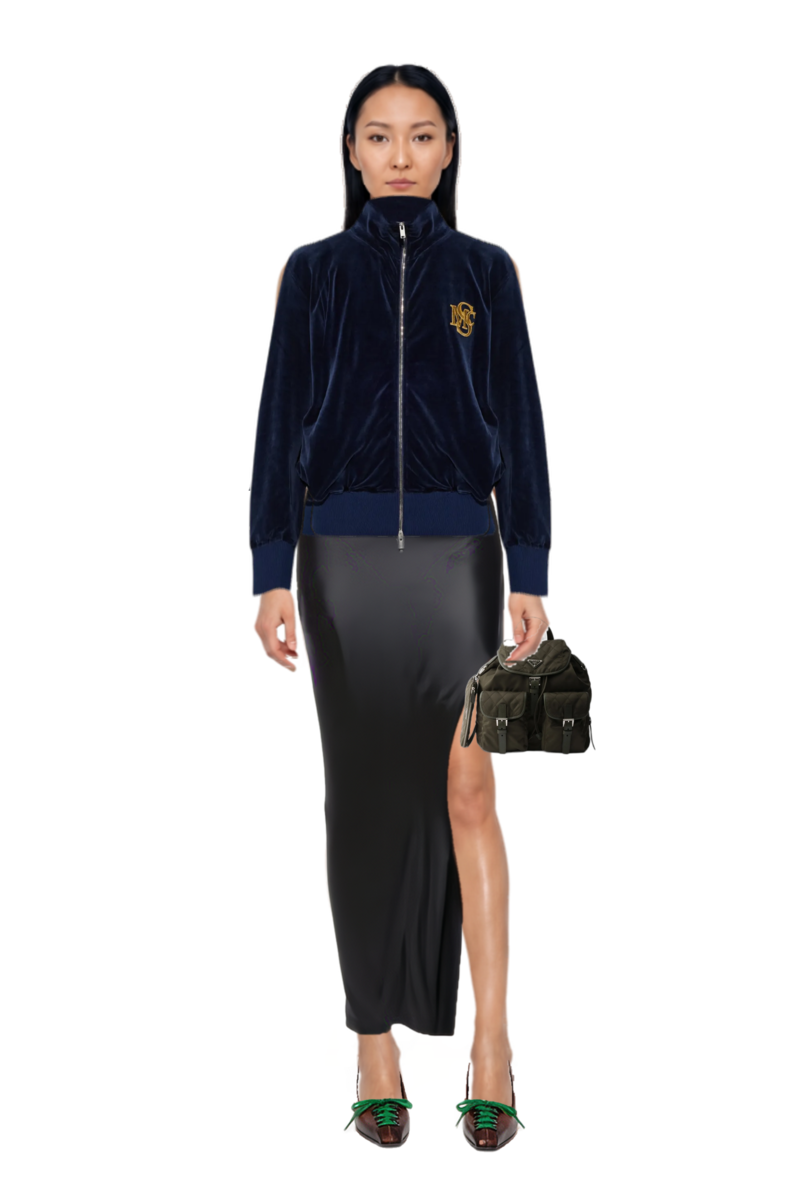 Outfit medium quilted re-nylon backpack with saffiano leather trim and logo-embroidered zip-up sweatshirt