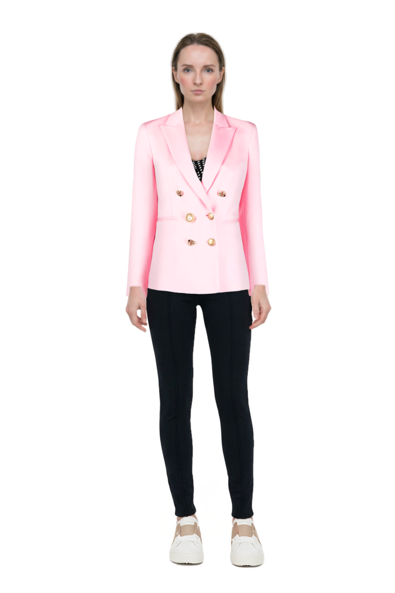 Outfit seam-detail leggings and pinko top
