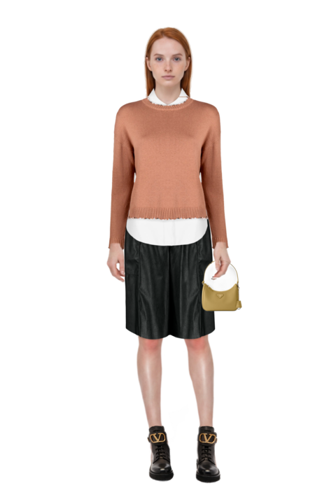 Outfit pinko bermuda shorts and re-edition 2005 saffiano leather mini-bag
