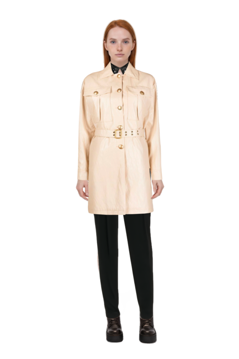 Outfit pinko necklace and pinko trench coat
