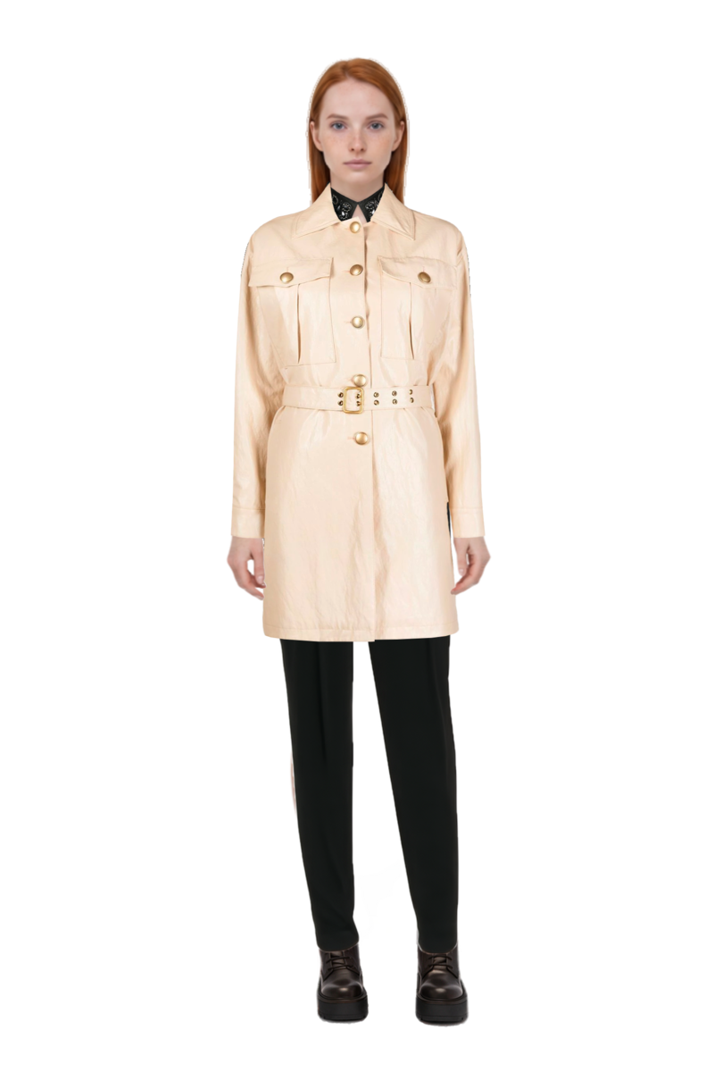 Outfit pinko necklace and pinko trench coat