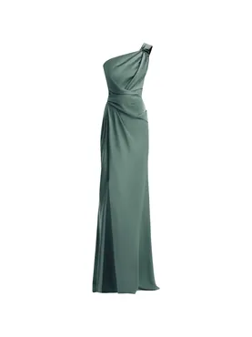 Gemy Maalouf one-shoulder satin maxi dress