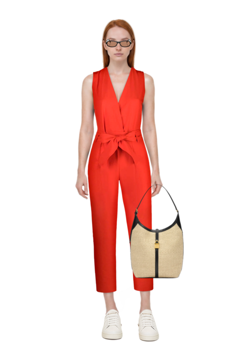 Outfit miu regard sunglasses and siena raffia tote bag