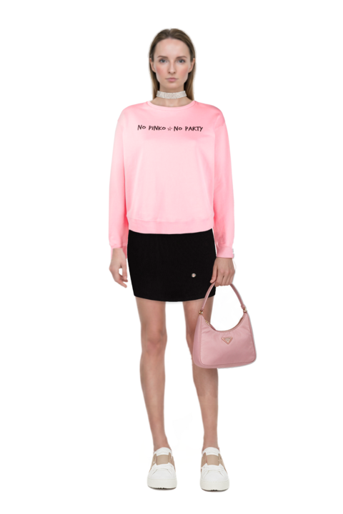 Outfit pinko sweatshirt and mini re-edition 2005 re-nylon and saffiano bag