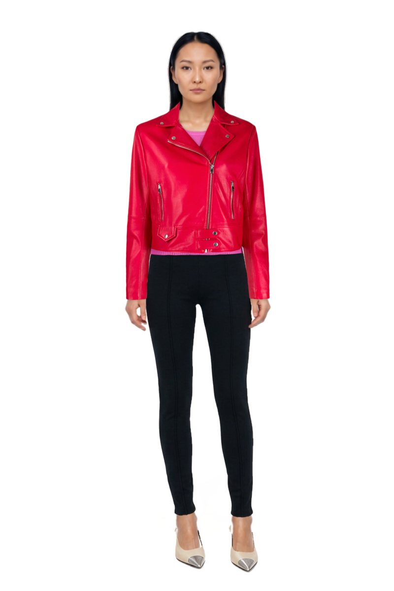 Outfit seam-detail leggings and cassandre-plaque pumps