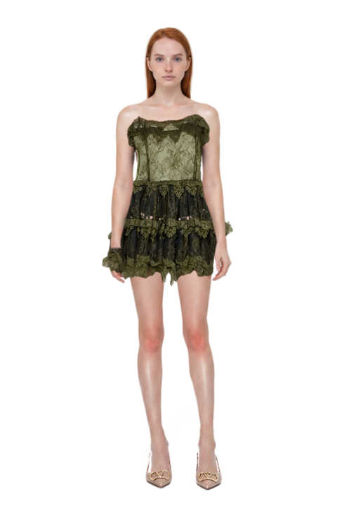 Outfit vlogo signature slingback pumps and ruffled mini dress