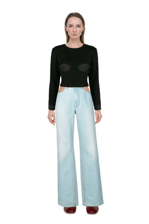 Outfit leren leather ballerina sneakers and 23 jeans