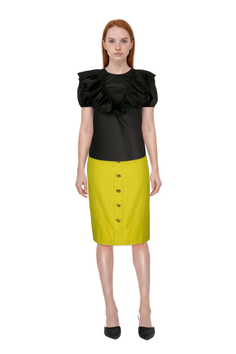 Outfit le cœur pointed-toe mules and pinko skirt