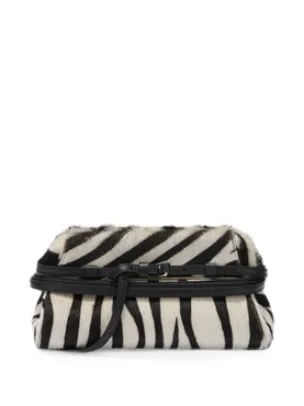Moschino zebra-print leather clutch bag