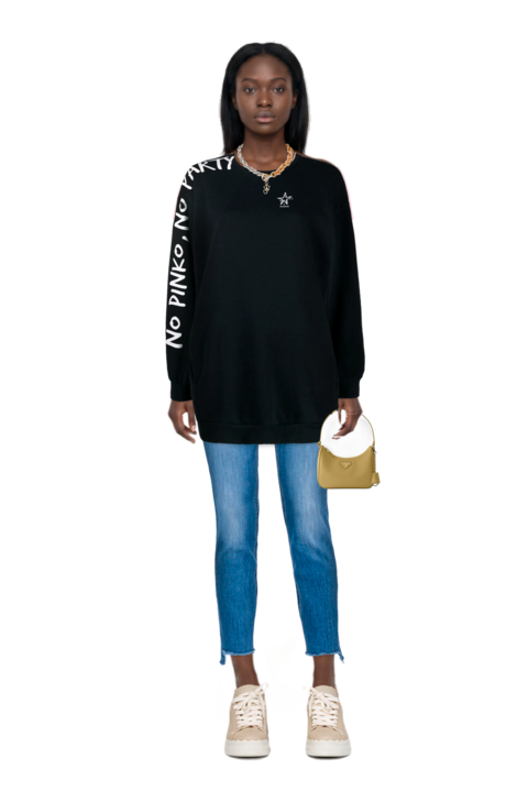 Outfit pinko sweatshirt and re-edition 2005 saffiano leather mini-bag
