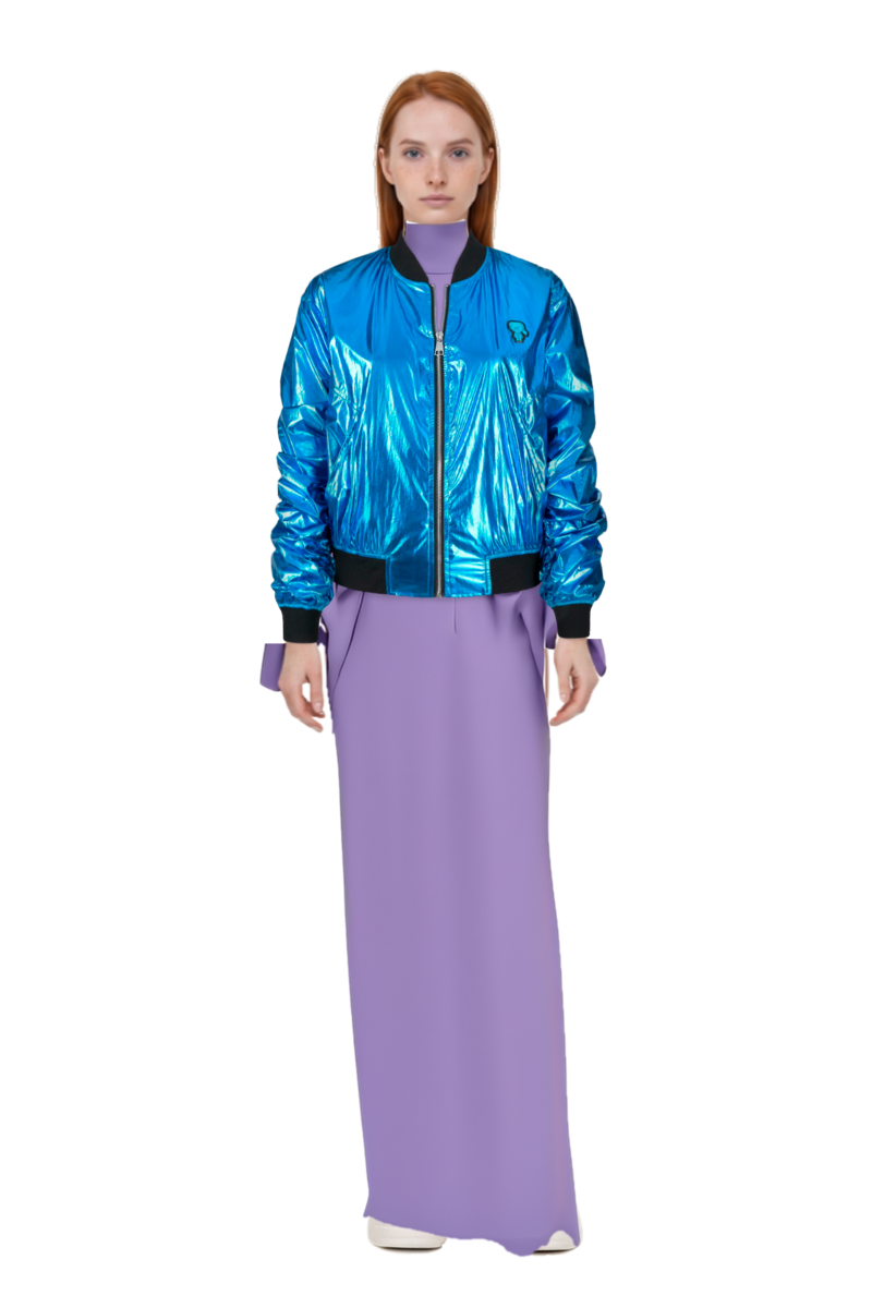Outfit bacall  high neck dress and 23 bomber jacket