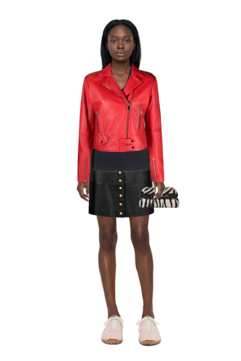 Outfit zebra-print leather clutch bag and x jacquemus moon shoe sneakers