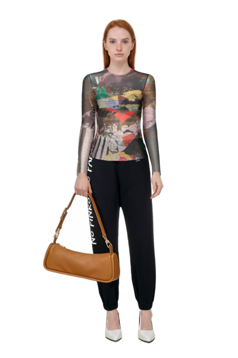 Outfit fame leather pumps and looong m shoulder bag