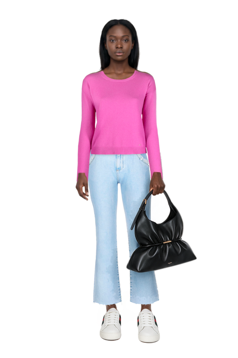 Outfit sphynx medium bag in smooth leather and pinko sweater