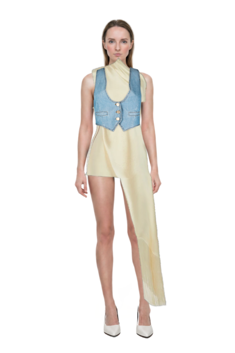 Outfit berenson draped fringe dress and fame leather pumps
