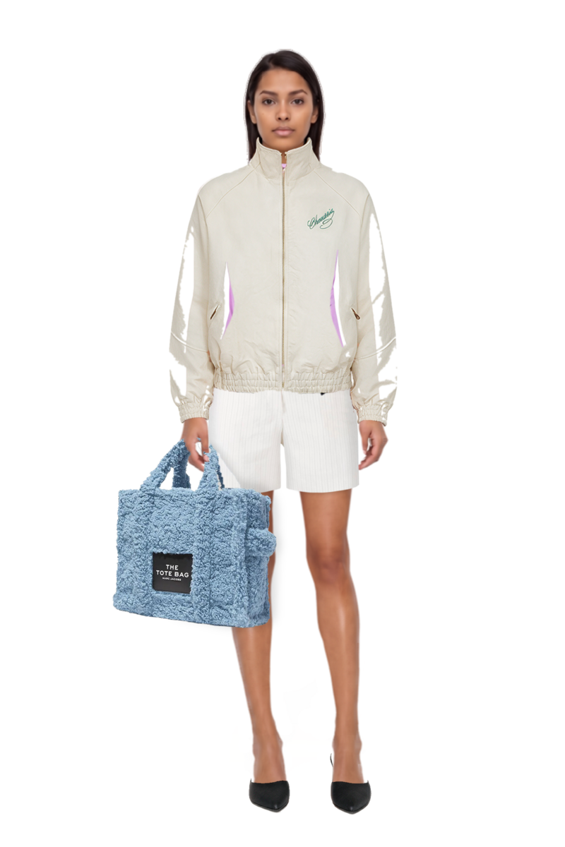 Outfit le cœur pointed-toe mules and ruff rider embroidery-logo bomber jacket
