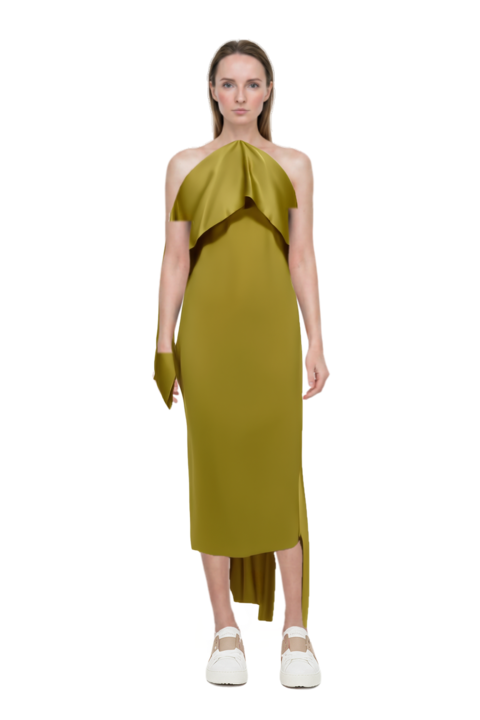 Outfit nan draped dress and 23 sneakers