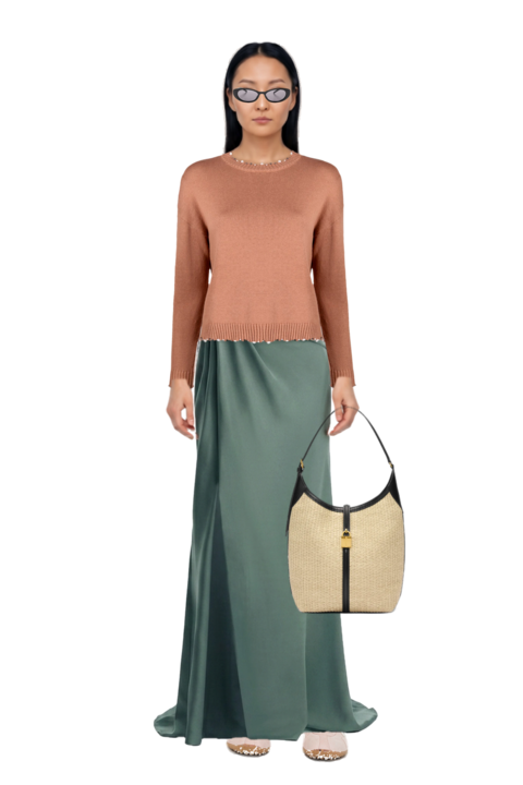 Outfit siena raffia tote bag and cat-eye sunglasses