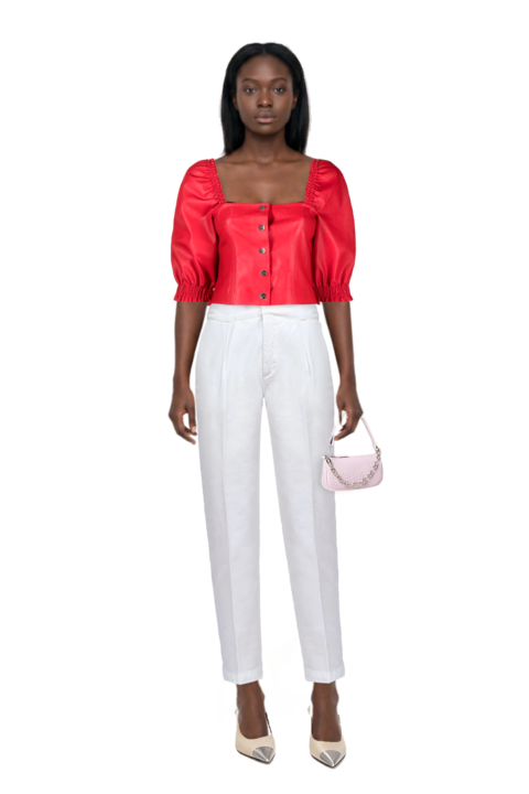 Outfit cassandre-plaque pumps and pinko blouse