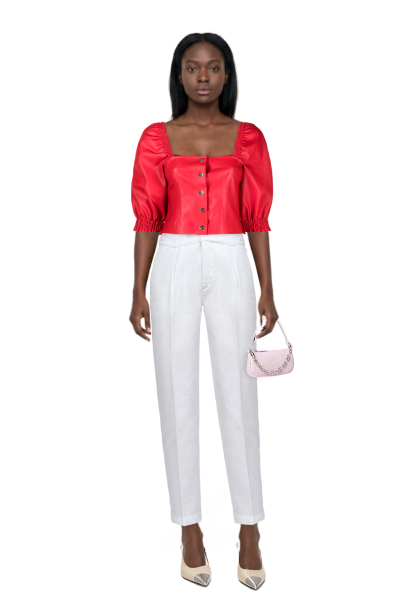 Outfit cassandre-plaque pumps and pinko blouse