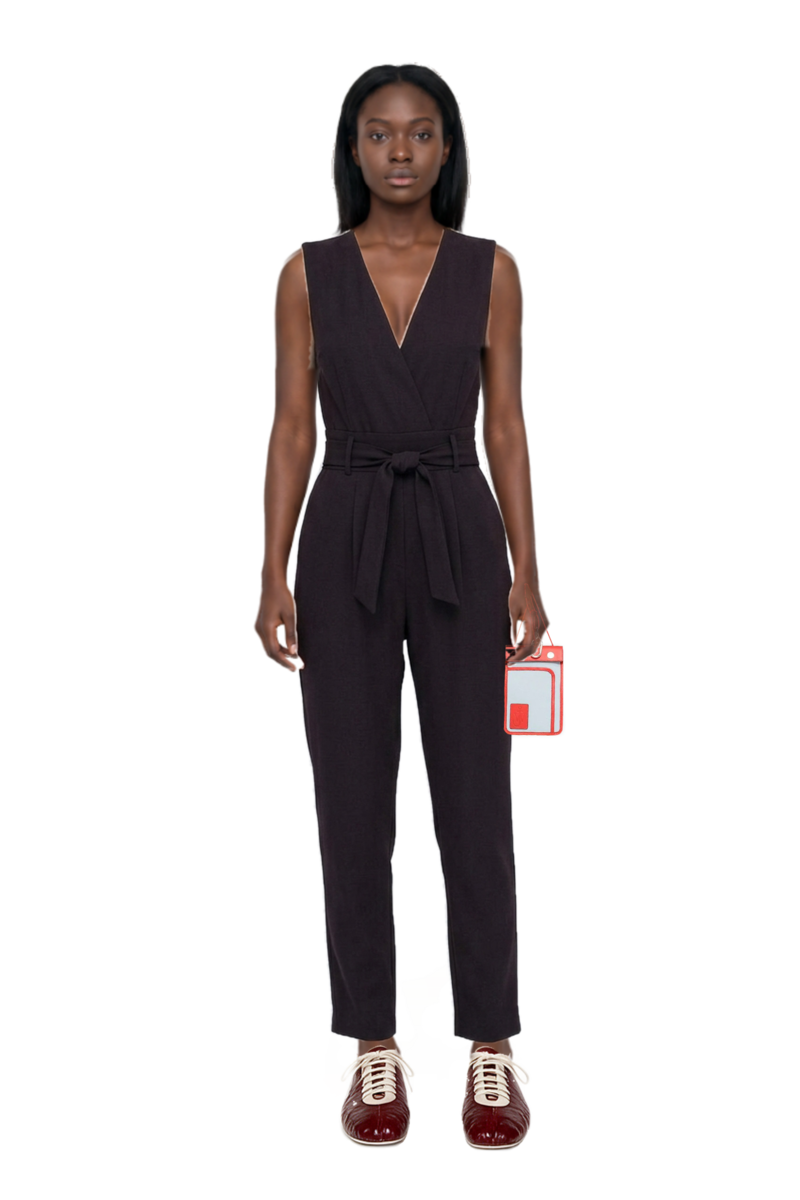 Outfit leren leather ballerina sneakers and pinko jumpsuit