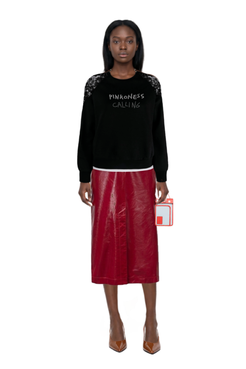 Outfit leather skirt and 80mm vrushali pumps