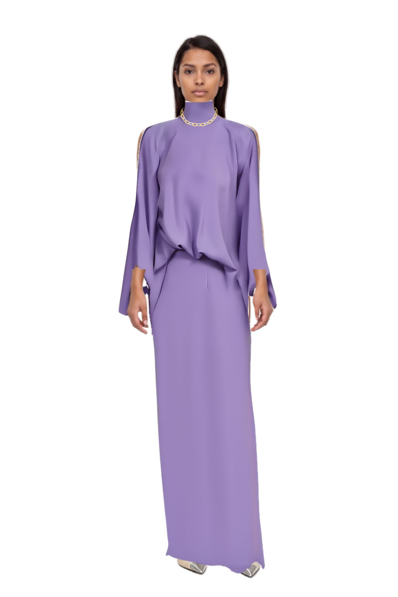Outfit bacall  high neck dress and cassandre-plaque pumps