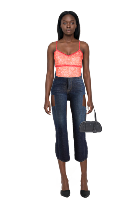 Outfit danielle stretch jeans and medium friday curved tote bag