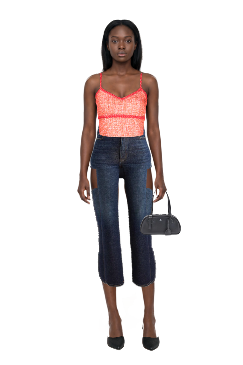 Outfit danielle stretch jeans and medium friday curved tote bag
