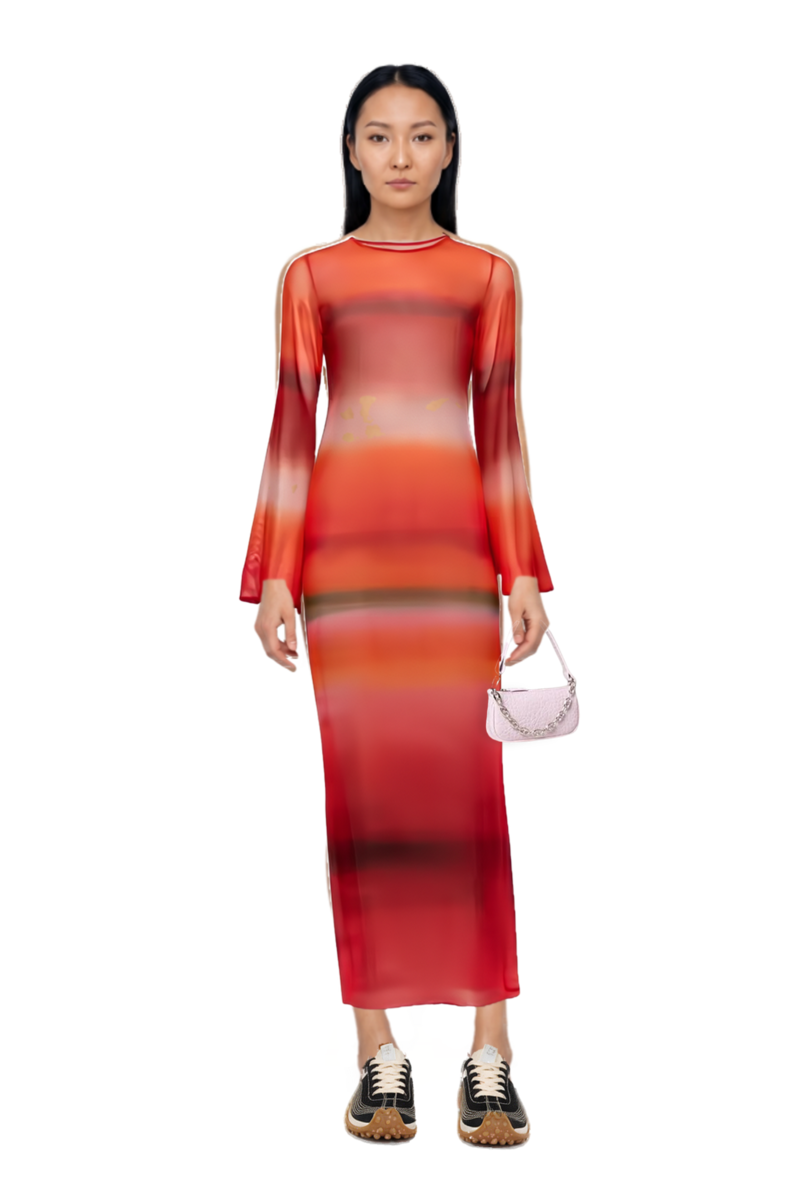 Outfit mesh mirage sneakers and nora bell-sleeve cover up