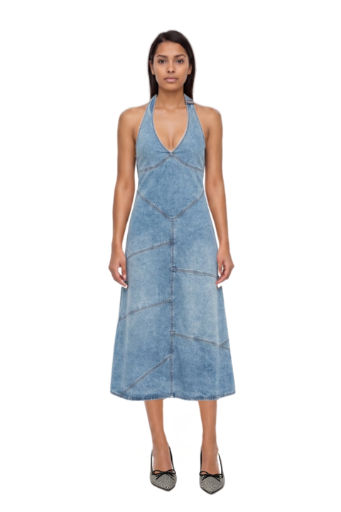Outfit delphi pieced halter midi dress and scarlett 50 pumps