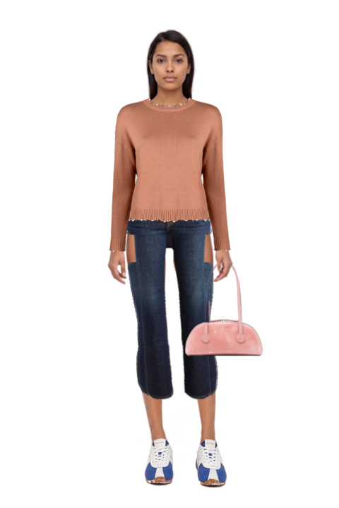 Outfit danielle stretch jeans and bessette leather tote bag