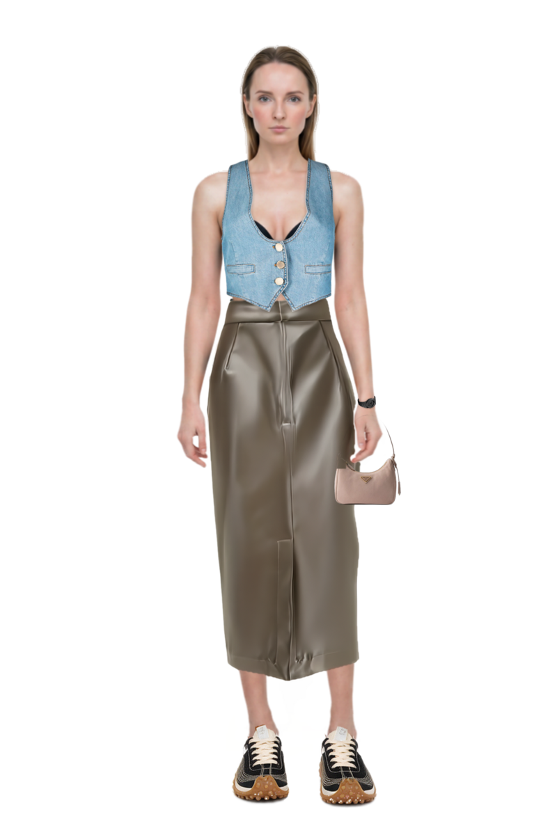 Outfit re-edition 2005 nubuck and saffiano leather mini-bag and mesh mirage sneakers