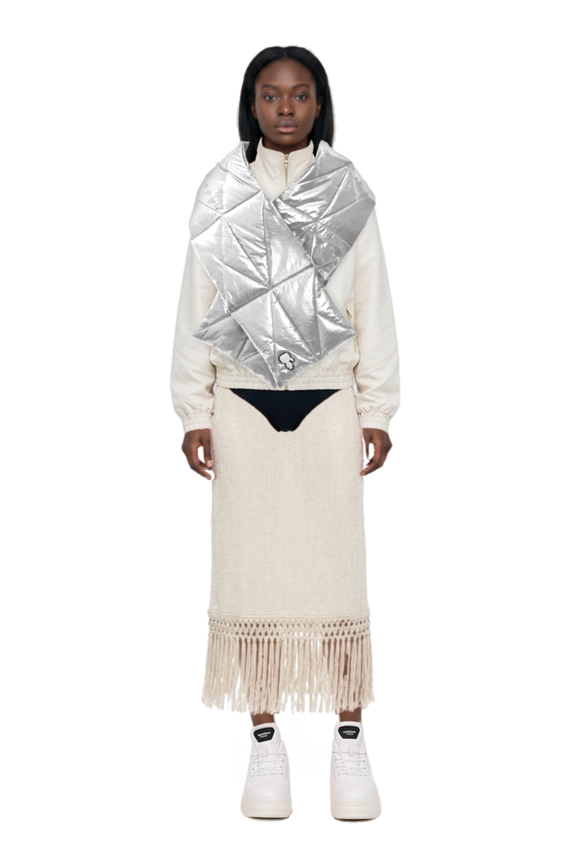 Outfit agrigento disco sequin fringed midi dress and ruff rider embroidery-logo bomber jacket