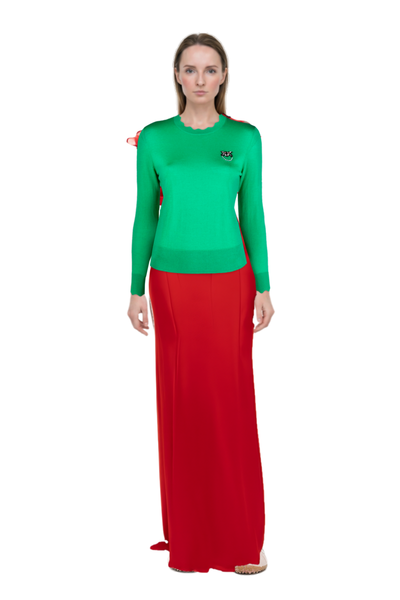 Outfit x jacquemus moon shoe sneakers and glamorous evening gown