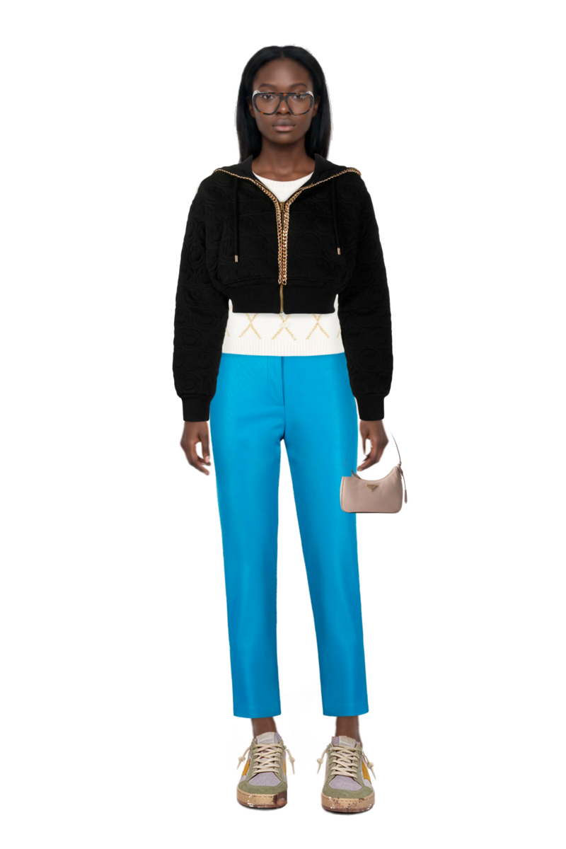 Outfit acetate geometric sunglasses and re-edition 2005 nubuck and saffiano leather mini-bag