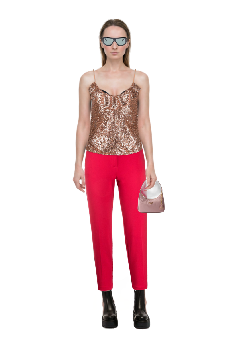 Outfit geometric-frame sunglasses and mini re-edition 2005 re-nylon and saffiano bag