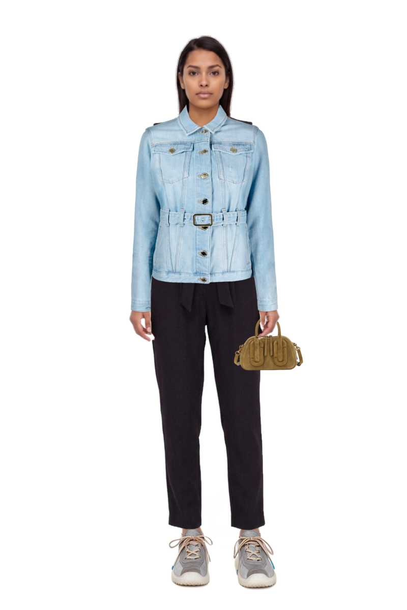 Outfit babe top-handle in suede and bubble technical fabric and suede sneakers